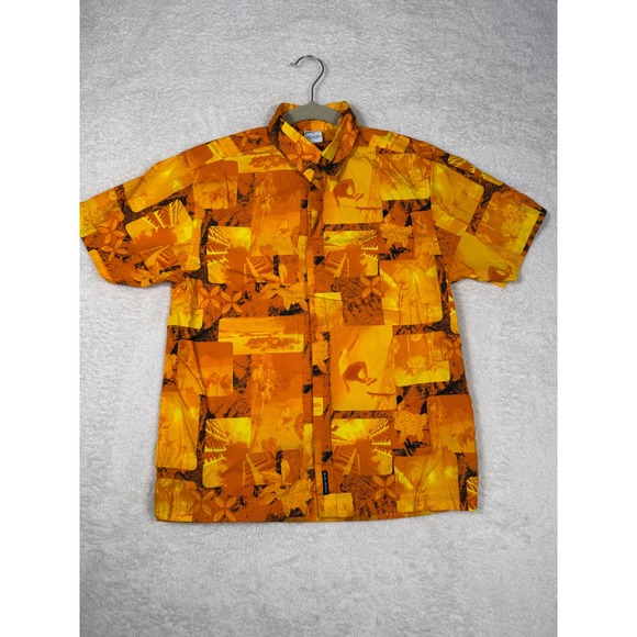 Old Navy Other - Old Navy Button Down Shirt Boys 8 Orange Good Vintage Skater Surf Graphic Y2K